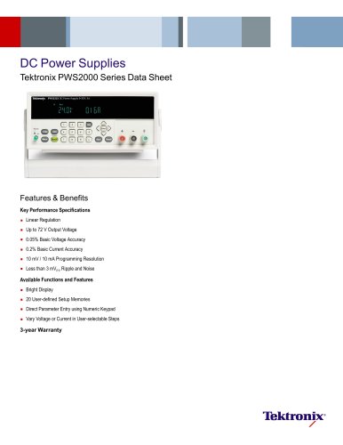 DC Power Supplies Tektronix PWS2000 Series