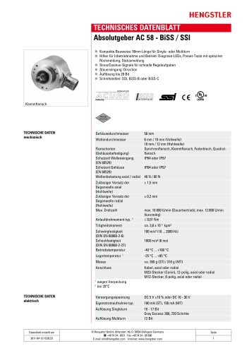 Absolutgeber AC 58 - BiSS / SSI