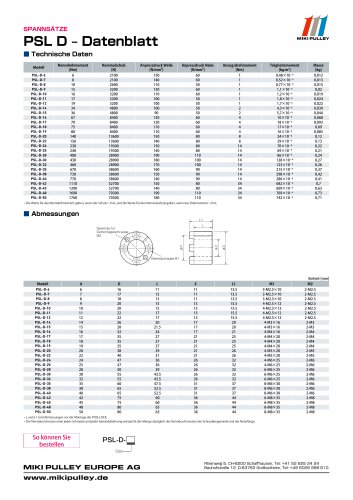 PSL-D Serie Datenblatt