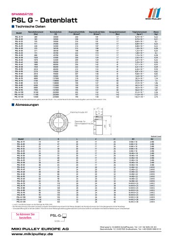 PSL-G Serie Datenblatt