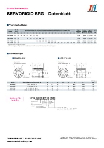 SRG Modell Datenblatt