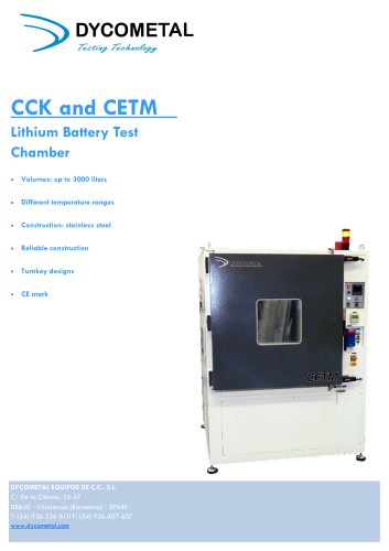 BATTERY/BATTERIES TEST CHAMBER