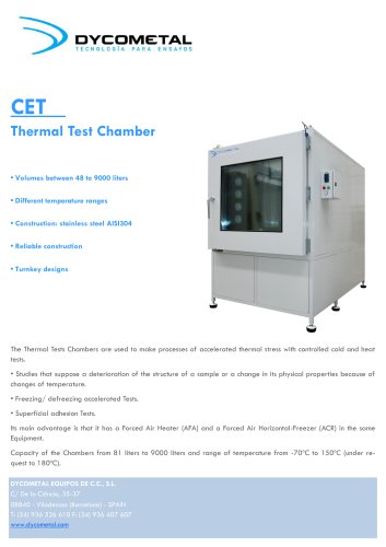 TEMPERATURE TEST CHAMBER, CETM