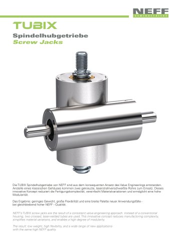 Produkthandout Spindelhubgetriebe TUBIX