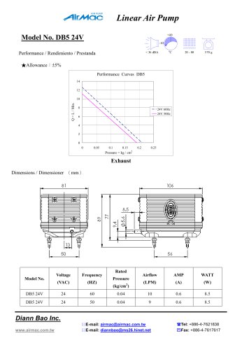 Linear air pumps DB5 24V