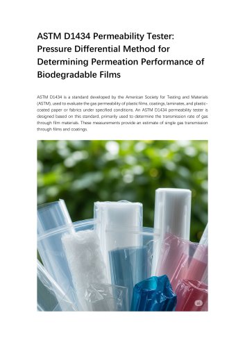 ASTM D1434 Permeability Tester- Pressure Differential Method for Determining Permeation Performance of Biodegradable Films