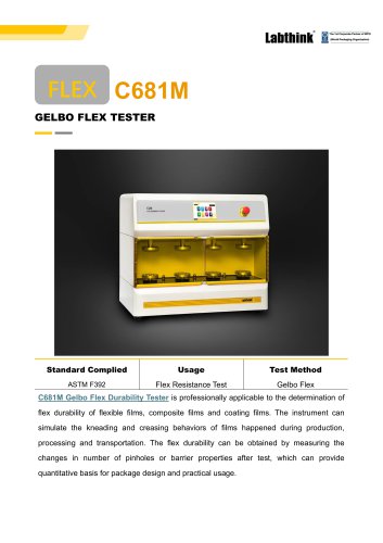 ASTM F392 Barrier Materials Gelbo Flex Durability Tester Repeatable Simulation of Twisting/Compression Motion