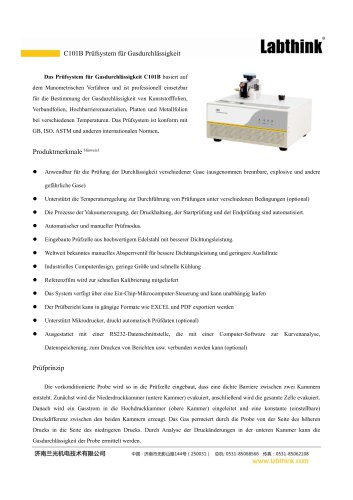 C101B Prüfsystem für Gasdurchlässigkeit