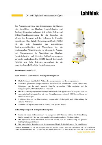 C612M Digitaler Drehmomentprüfgerät