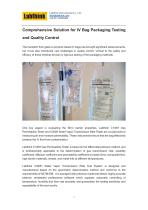 Comprehensive Solution for IV Bag Packaging Testing and Quality Control