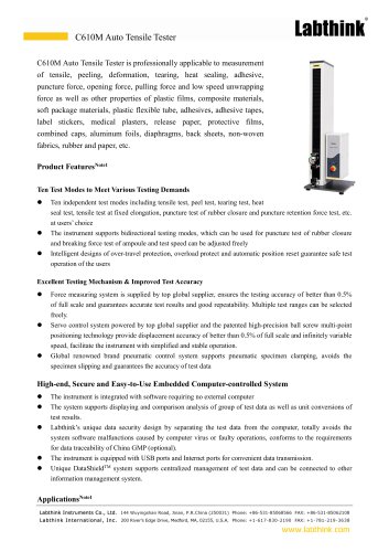 Film and Rubber  Sheet Puncture Resistance Testing Instrument