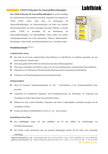OTR Permeationsmessgeräte - Sauerstoffpermeationsmessgeräte