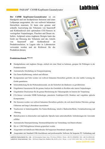 PARAM C650B Kopfraum-Gasanalysator