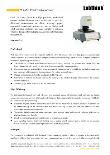 Plastic Sheets Film Thickness Measurement Tools