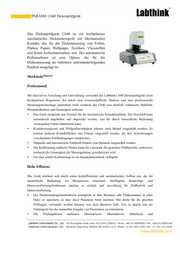 Präzisions-Dickenprüfgerät für Verpackungen zur Leistungsoptimierung von Kosmetikprodukten