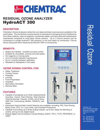 HydroACT 300 - Residual Ozone Analyzer