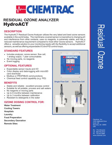 HydroACT Residual Ozone Analyzer