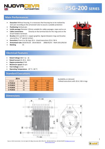 PSG 200 type slip rings