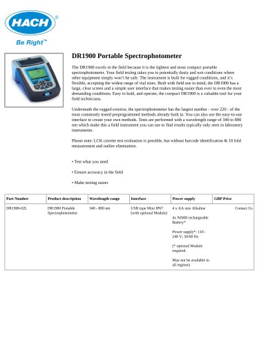 DR1900 Portable Spectrophotometer