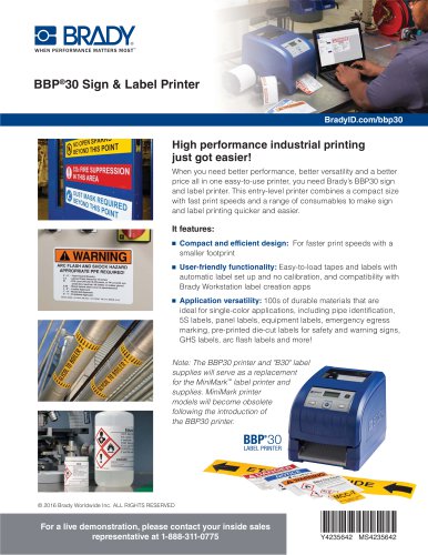 BBP®30 Sign & Label Printer