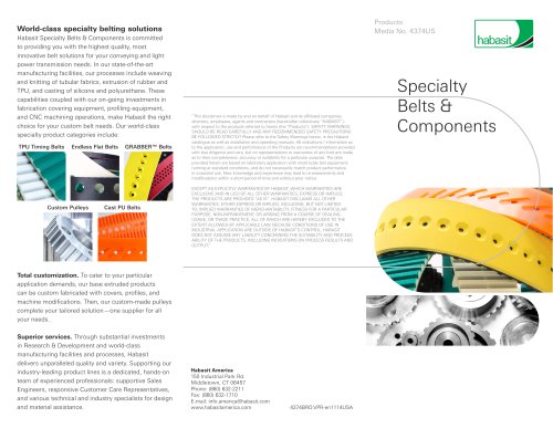 Specialty Belts & Components