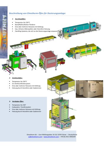 Öfen für Dosierungsanlage