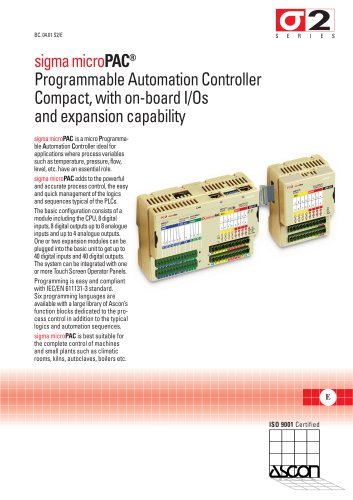 Compact Programmable Automation Controllers - Sigma microPAC Series