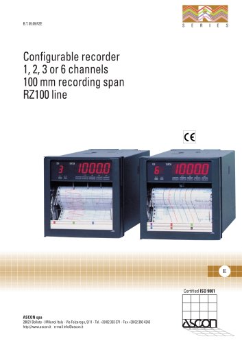 Configurable recorder 1,2,3 or 6 channels, 100 mm recording width