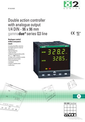 Double action controller with analogue output 1/4 DIN - 96 x 96 mm