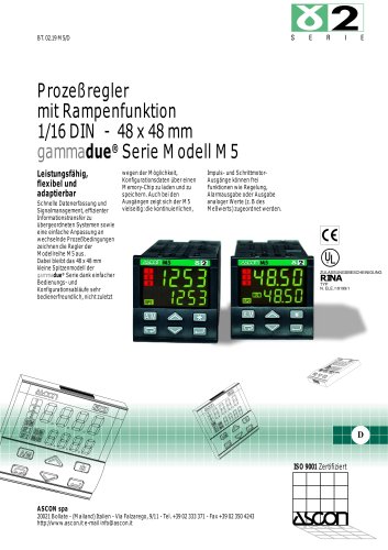 Prozessregler mit Rampenfunktion 1/16 DIN - 48 x 48 mm