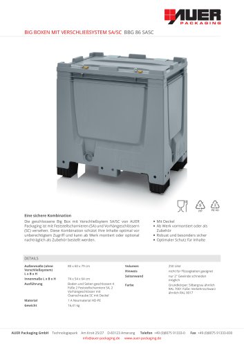 BIG BOXEN MIT VERSCHLIEßSYSTEM SA/SC BBG 86 SASC