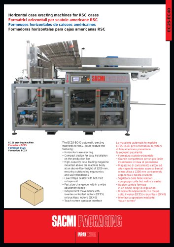 EC25 - AUTOMATIC CASE ERECTOR FOR RSC CASES