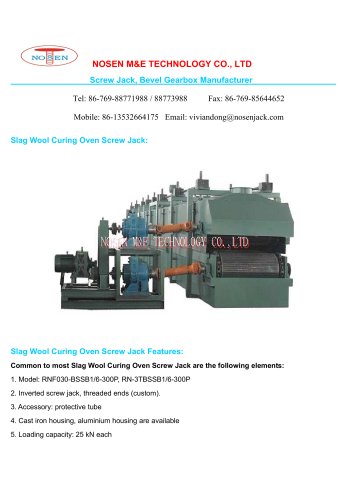 Slag Wool Curing Oven Screw Jack