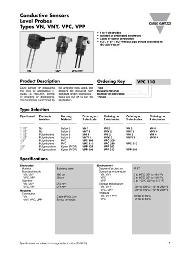 Conductive Level Sensors VPP105