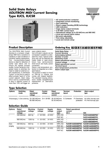 Solid State Relays RJCS1A23D30EPNO