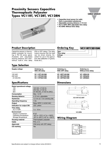 Thermoplastic Polyester Types VC11RT, VC12RT, VC12RN