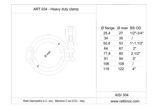 Art. 034 - Heavy duty Tri-Clamp