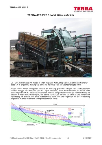 TERRA-JET 8522 S bohrt 170 m aufwärts