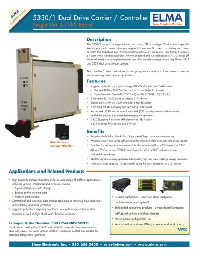 Dual Drive Capacity in a single 3U VPX Slot - Model 533x