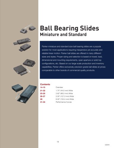 Ball Bearing Slides Miniature and Standard