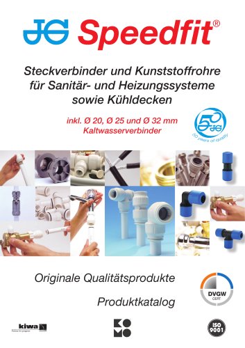 Steckverbinder und Kunststoffrohre für Sanitär- und Heizungssysteme sowie Kühldecken