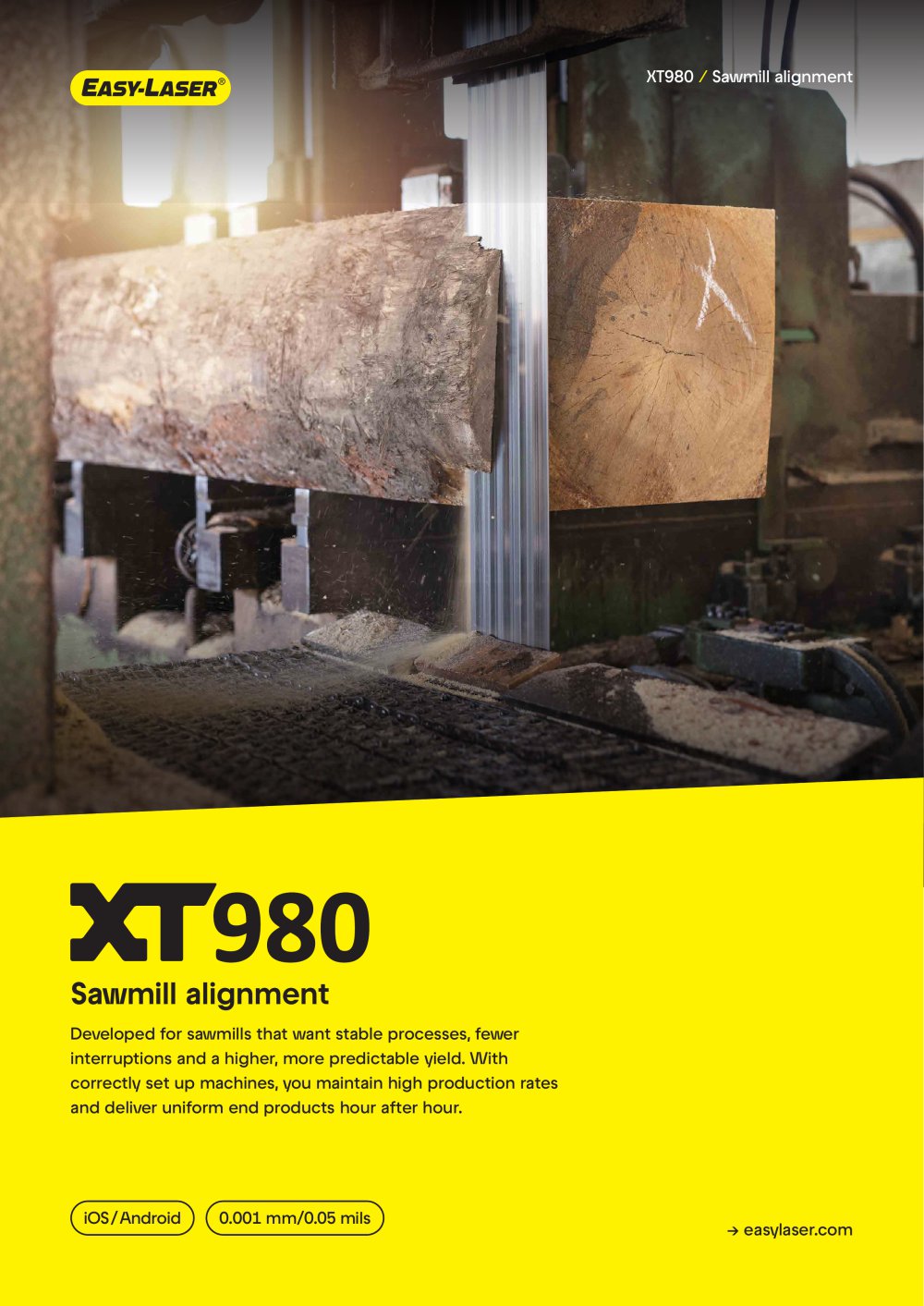 Easy-Laser&reg; XT980 Sawmill alignment - Easy-Laser