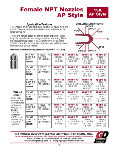 15K Tube Cleaning Nozzles catalog pages  