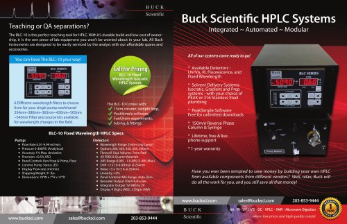 Buck Scientific HPLC Systems