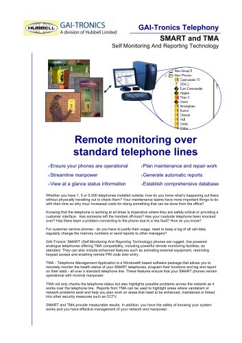 SMART and TMA - Remote monitoring over standard telephone lines