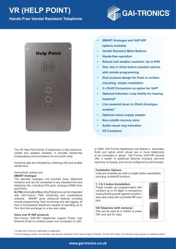 VR - Help Point - Hands-Free Vandal Resistant Telephone