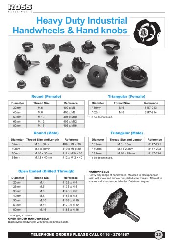 Heavy Duty Industrial Handwheels & Star Knobs