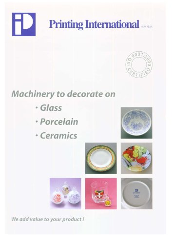 Machinery to decorate on Glass, Porcelain & Ceramics