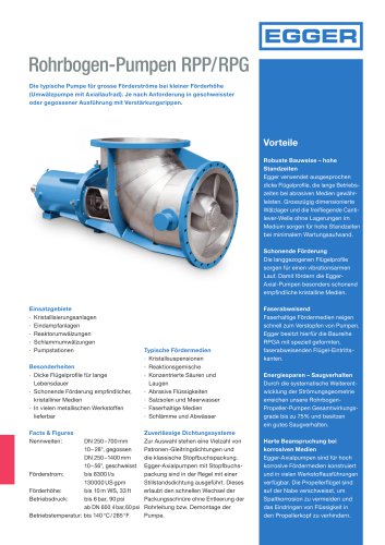 Rohrbogen-Pumpen RPP/RPG