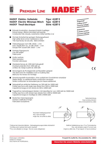 42/87 E Electric Wireope Winches